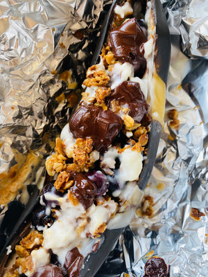 Date Stuffed Chocolate Banana