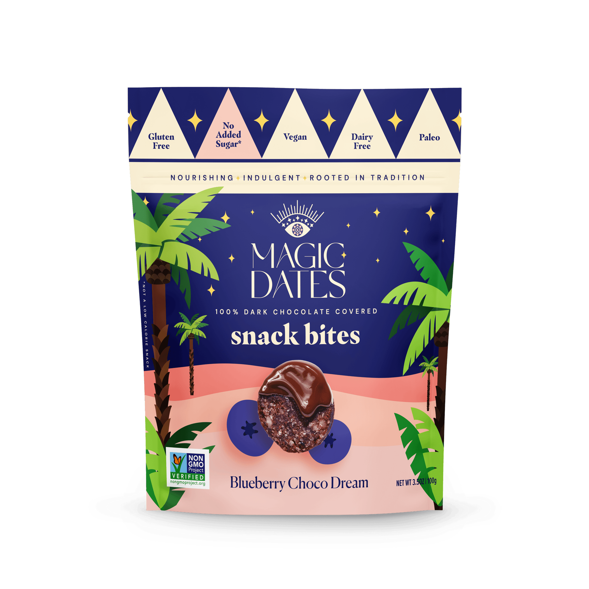 100% Dark Choco Snack Bites Blueberry Choco Dream - MAGICDATES 100% Dark Choco Snack Bites Blueberry Choco Dream - MAGICDATES